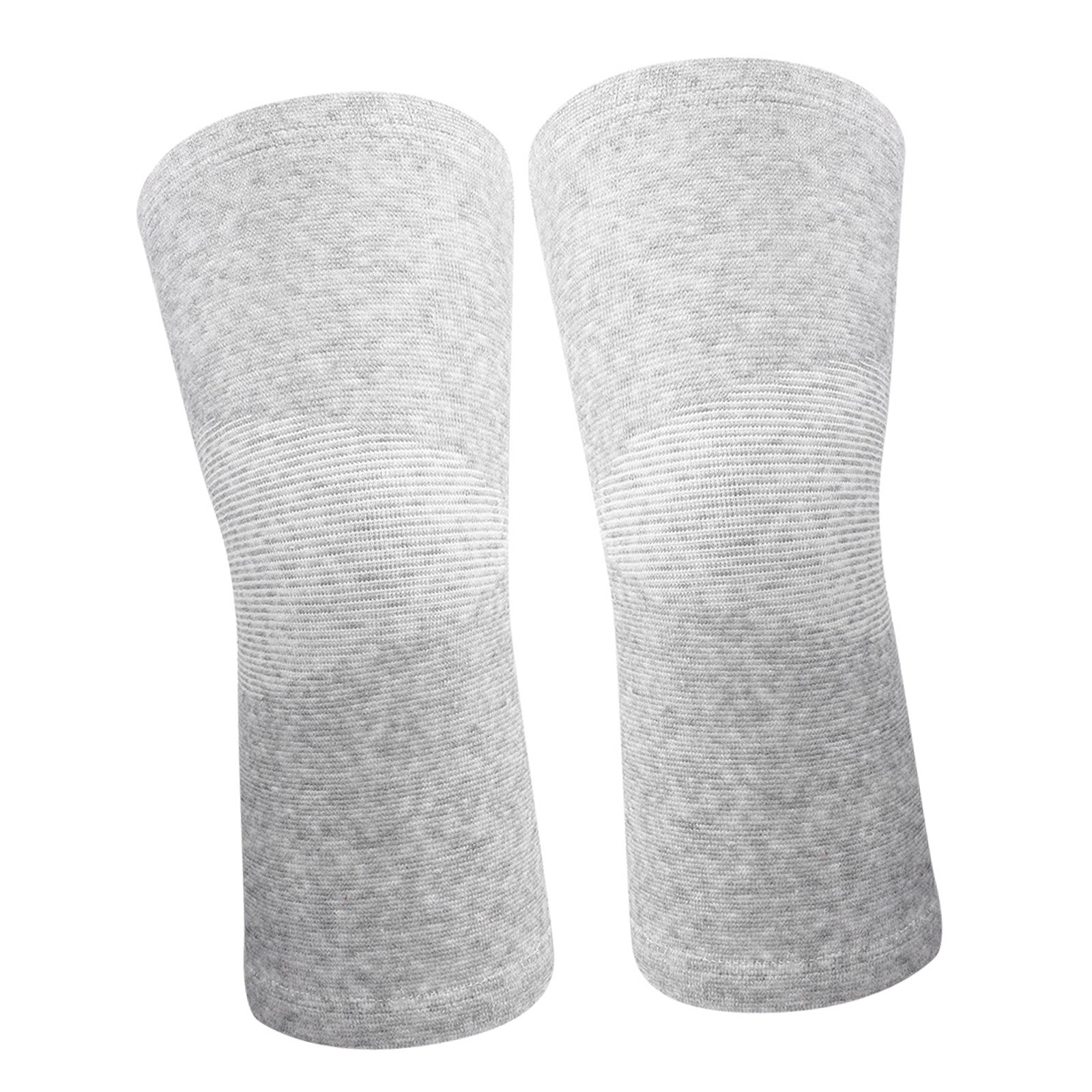 1 Pair Elastic Bamboo Knee Protector Carbon Fiber Sleeve (Gray L)