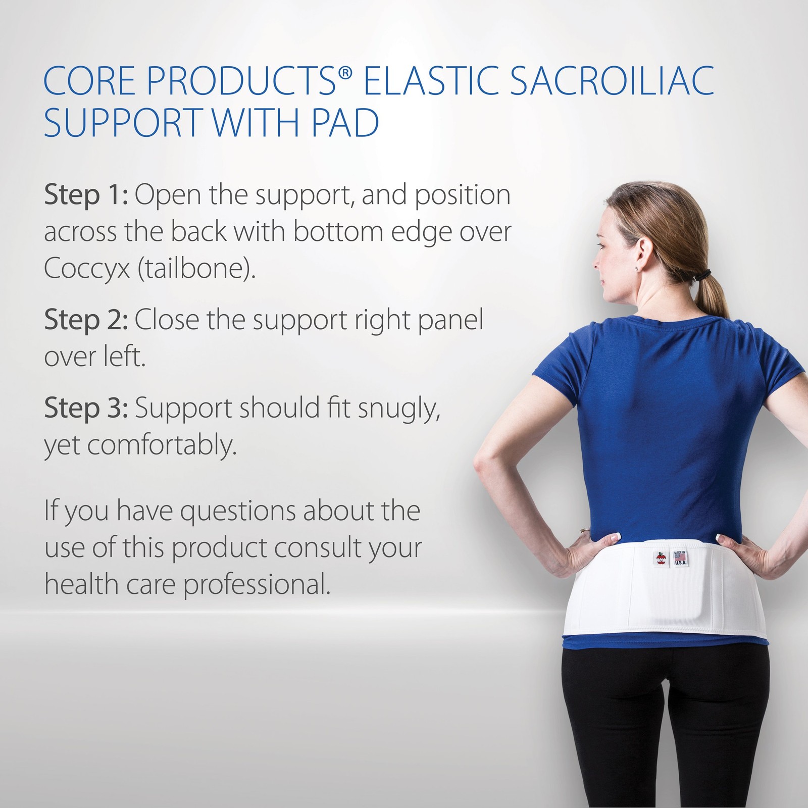 Core Products Elastic Sacroiliac Support with Pad, 2X-Large, New w/o Packaging