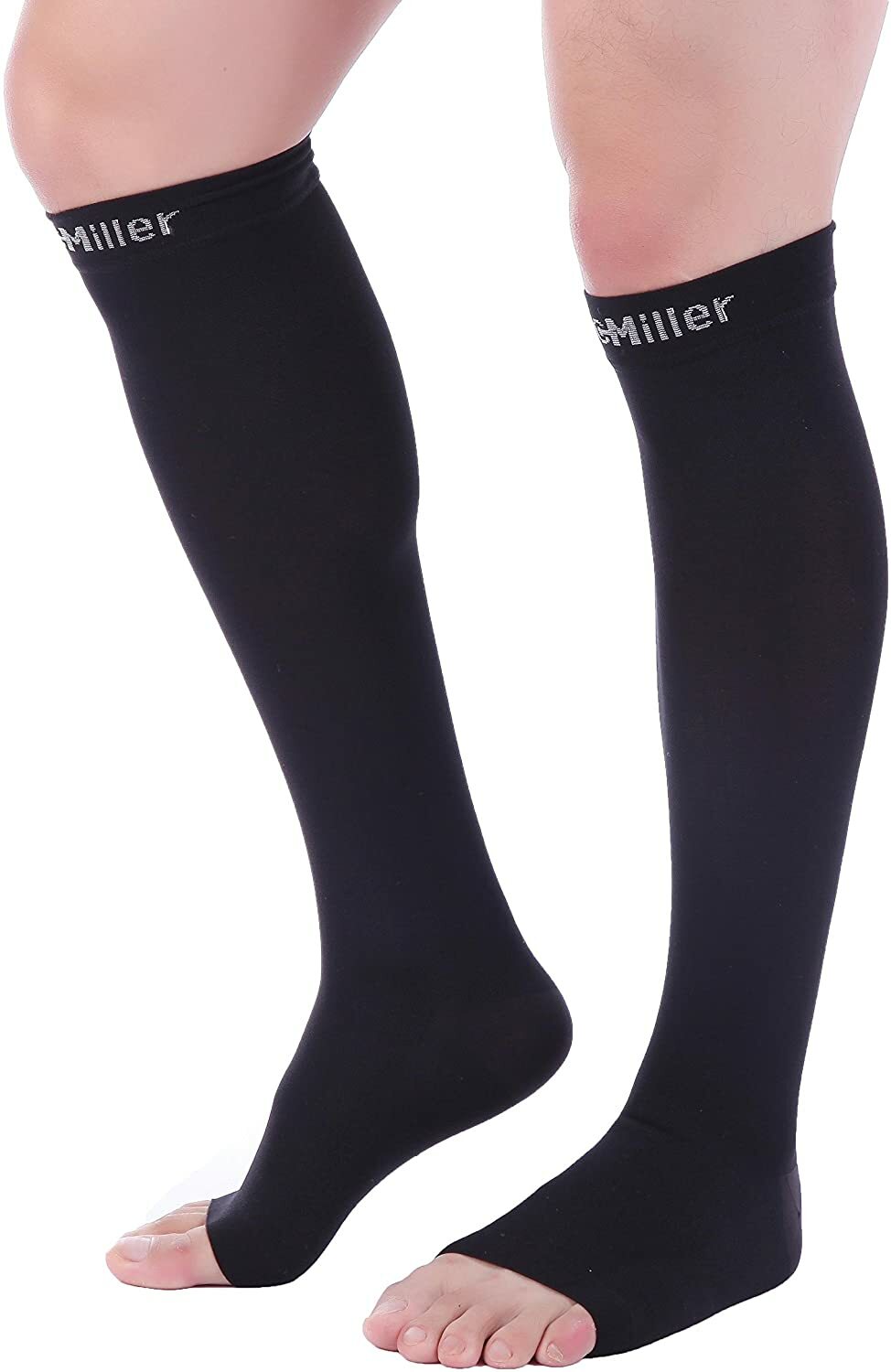 Open Toe Compression Socks 1 Pair 15-20 mmHg Firm Support Small