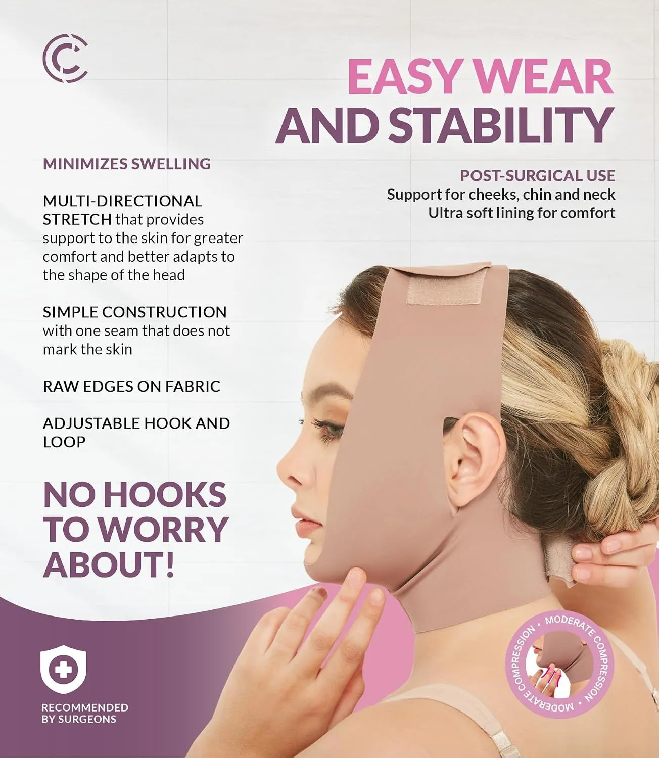 Face Toning Belt Lipo Compression Chin Strap For Post Surgery Recovery Support