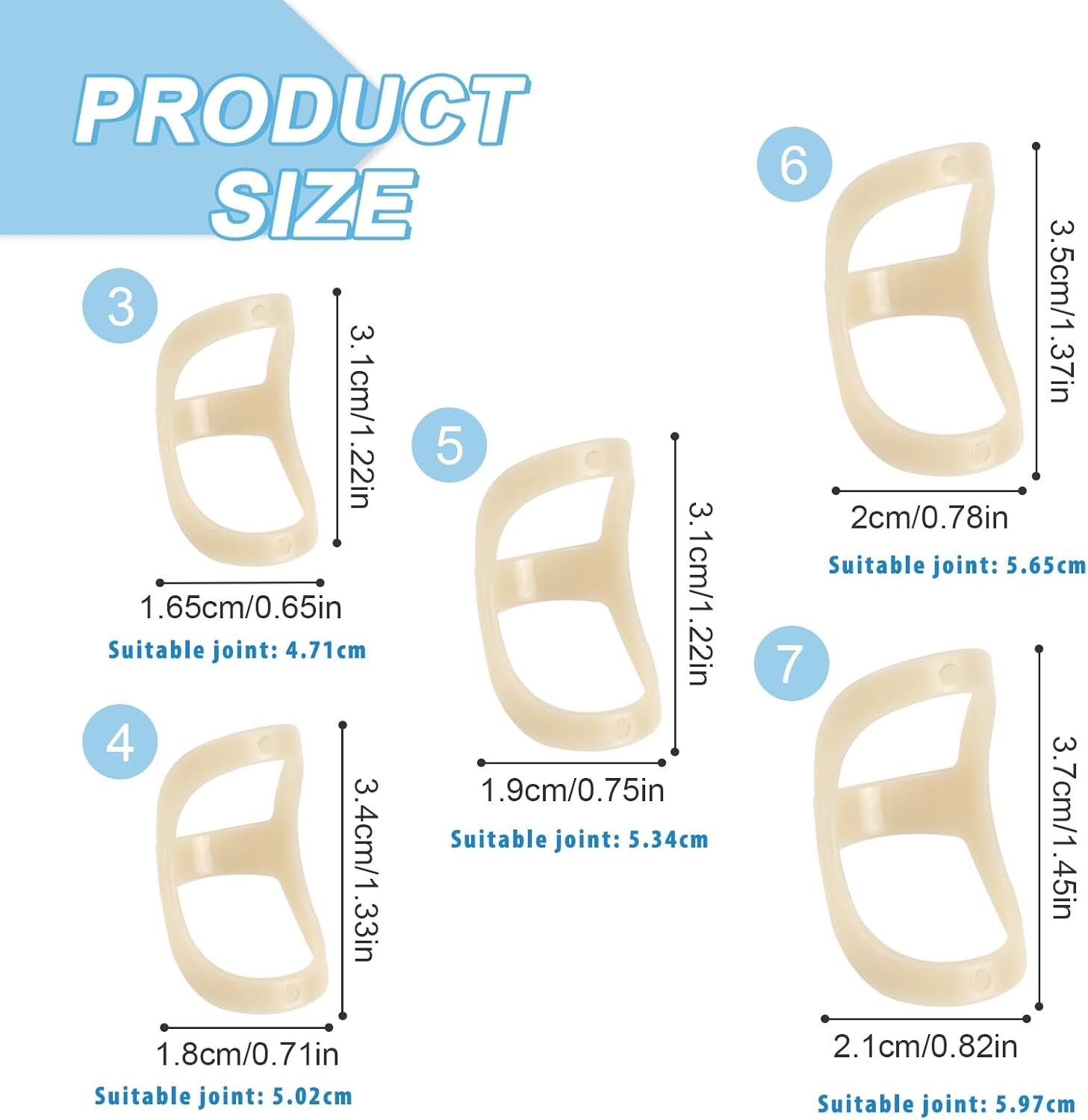 Durable Finger Brace Set – 5 Sizes for Arthritis & Trigger Finger Protection