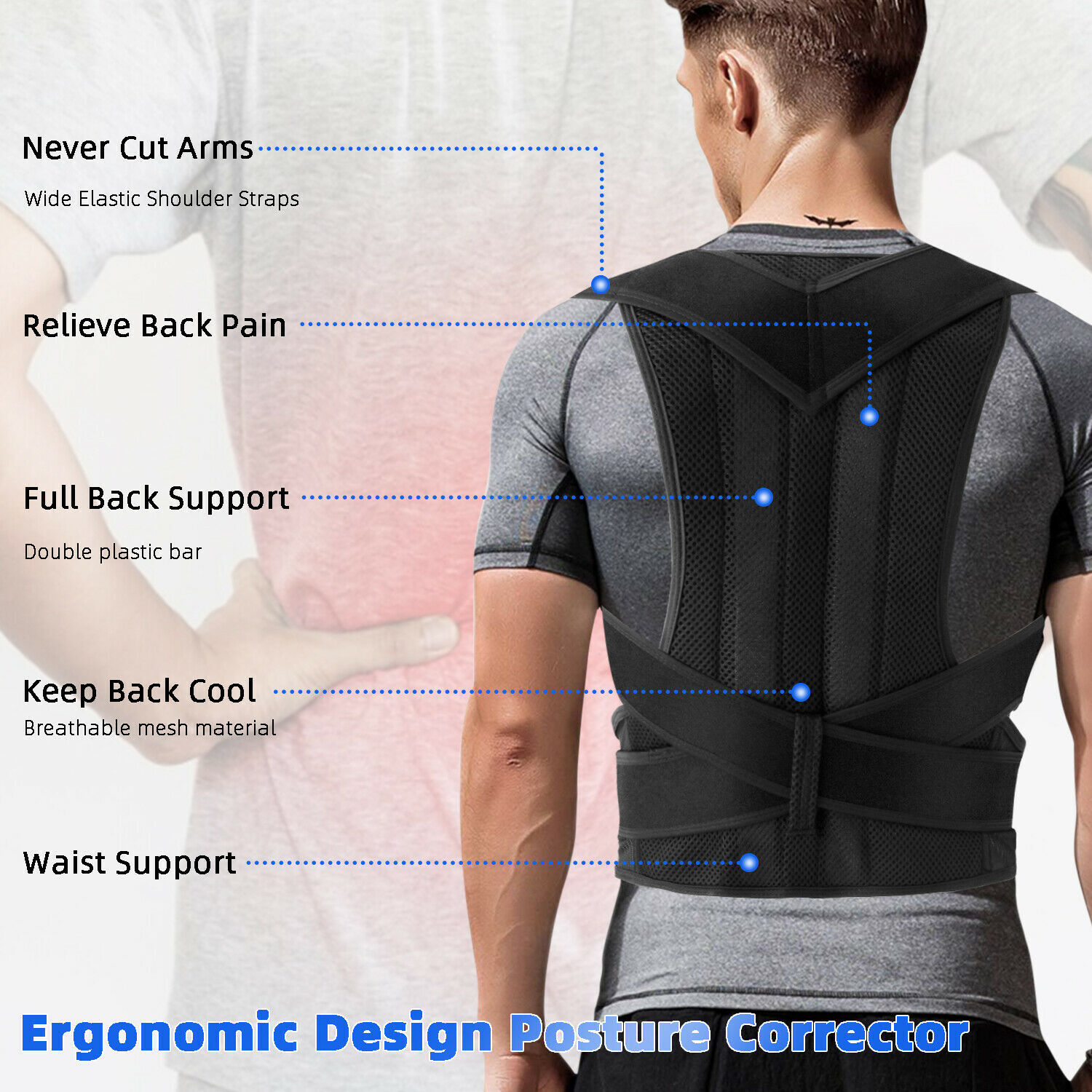 Back Posture Corrector Belt Men Women Straightener Brace Support Orthopedic Vest