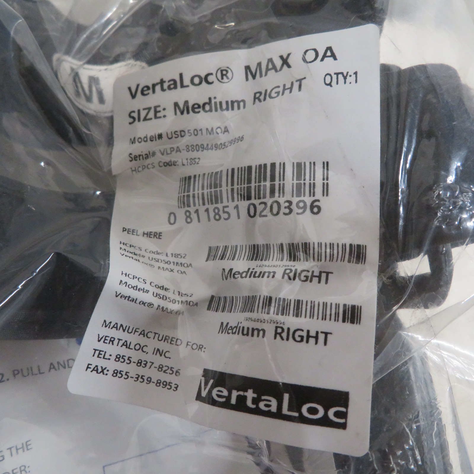VertaLoc MAX USD501 MOA OA Hinged Unloader Knee Brace for Right Leg – Medium