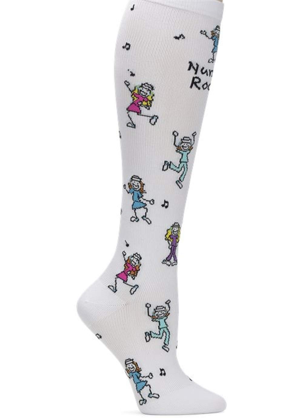 EKG Heart and Holiday Compression Trouser Socks Nurses Rock One Size Fits
