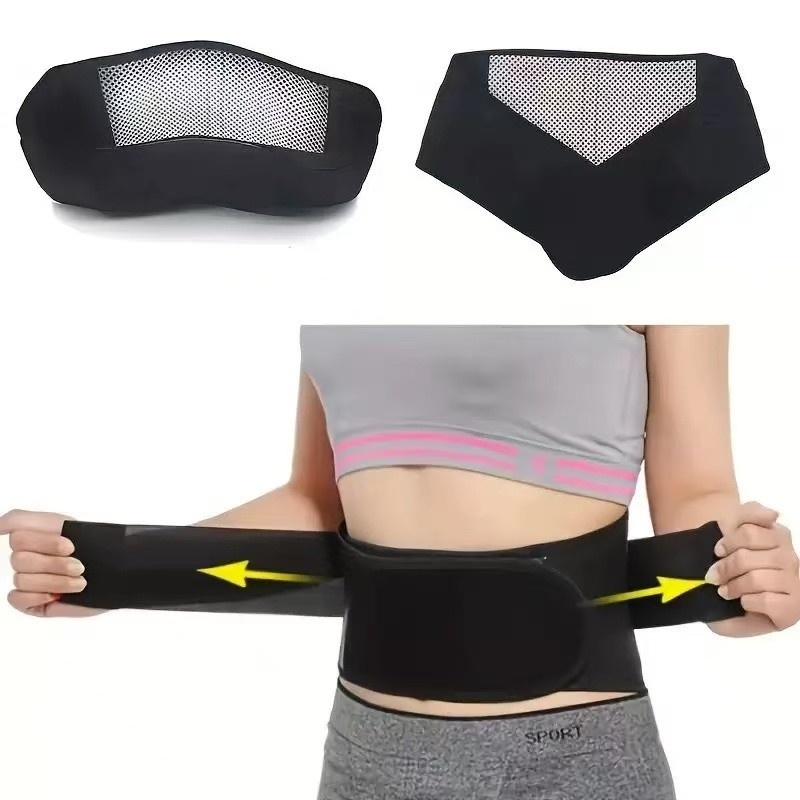 2Pcs Lower Back Brace Pain Self Heating Belt Lumbar Support Belt Gym