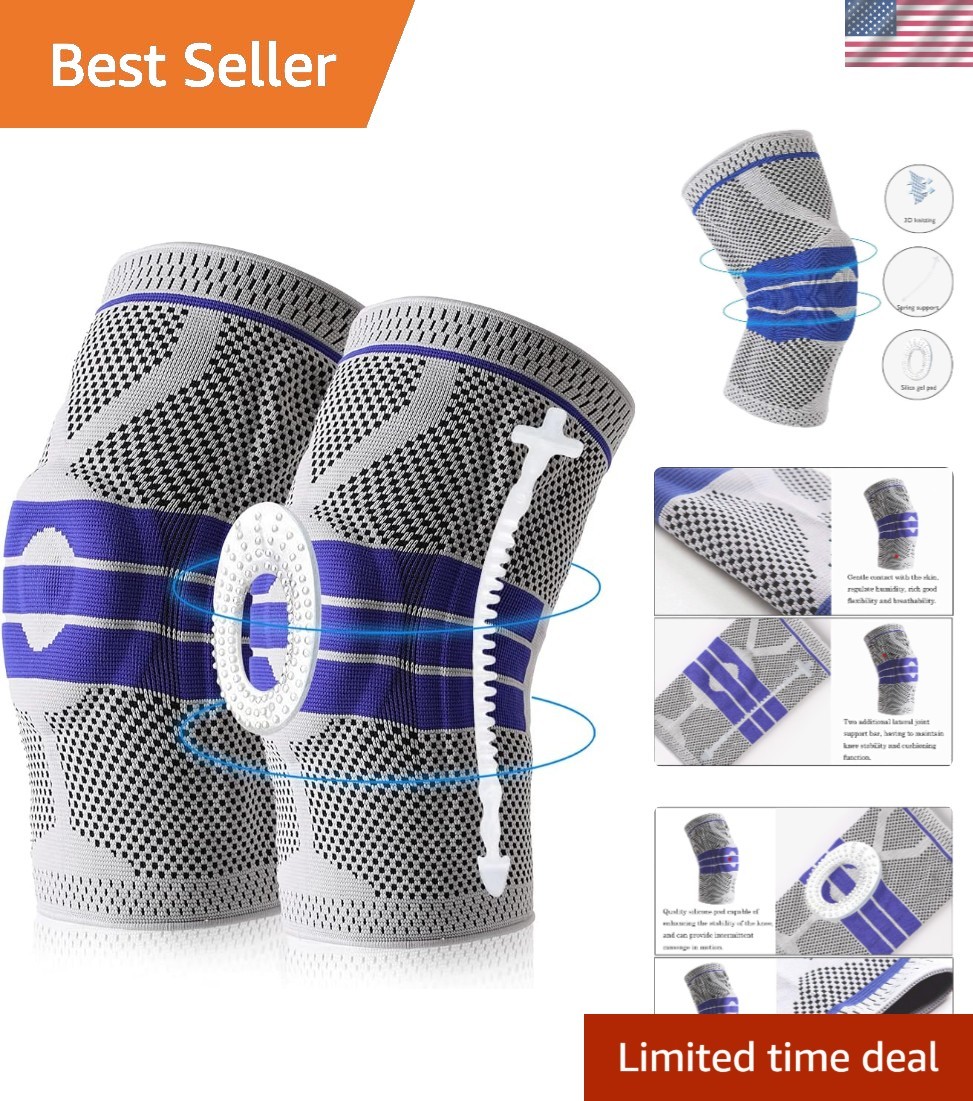 Durable Knee Compression Sleeve Set with Silicone Support – Ideal for Athletes