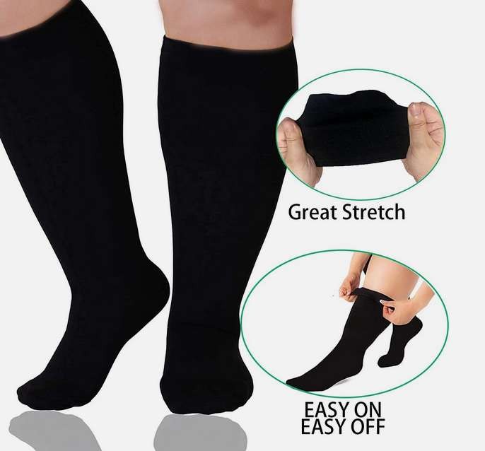 Plus Size Compression Socks Calf Sleeve Men Women Extra Wide 20-30mmHg S-3XL 4XL