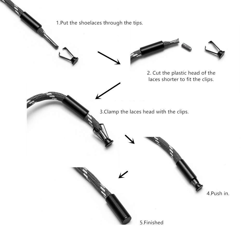 Metal Shoelace Aglets Set of 4 – Easy Install Silver Tips Protector