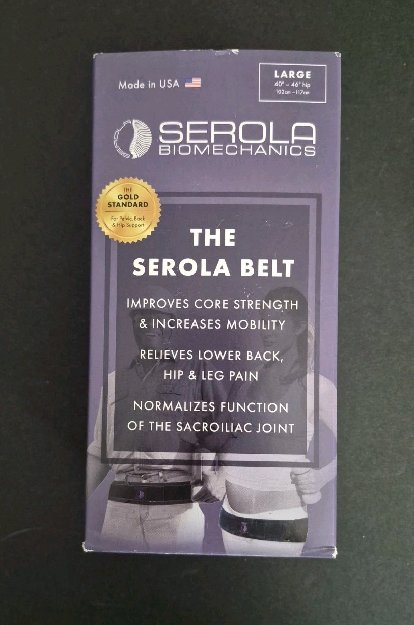 The Serola Belt Large 40” to 46” Hip, Sacroiliac Lower Back Pain Relief Support