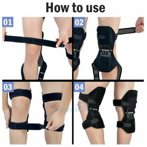 2PCS Spring Powered Knee Support Brace Sport Kneecap Joint Booster Protector Run