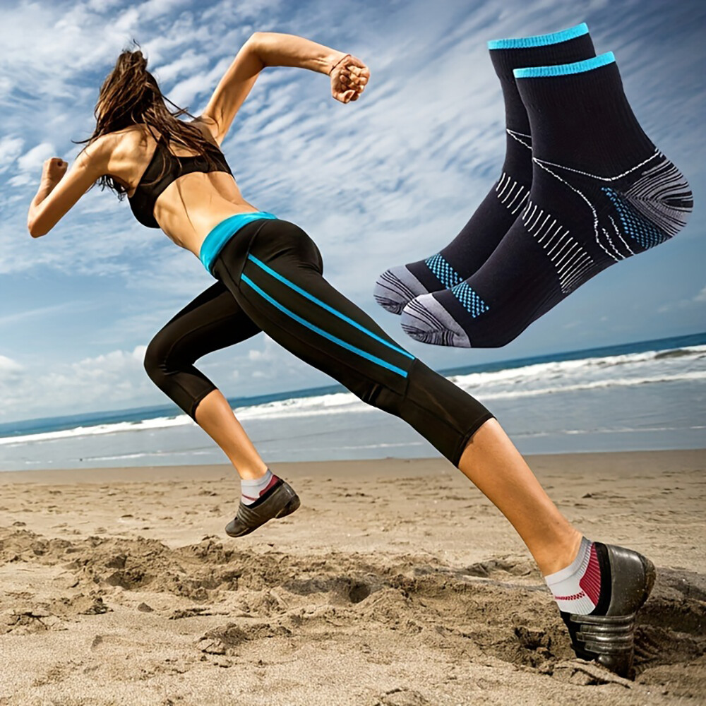 1/2 Pairs Compression Socks Ankle Support Foot Pain Relief Plantar Fasciitis