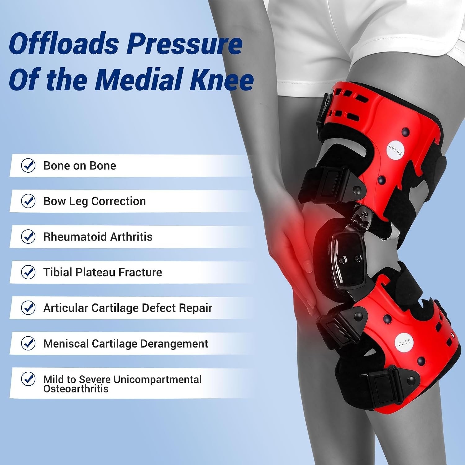 Unloader OA Knee Brace, Single Upright Adjustable Outer Hinged Support