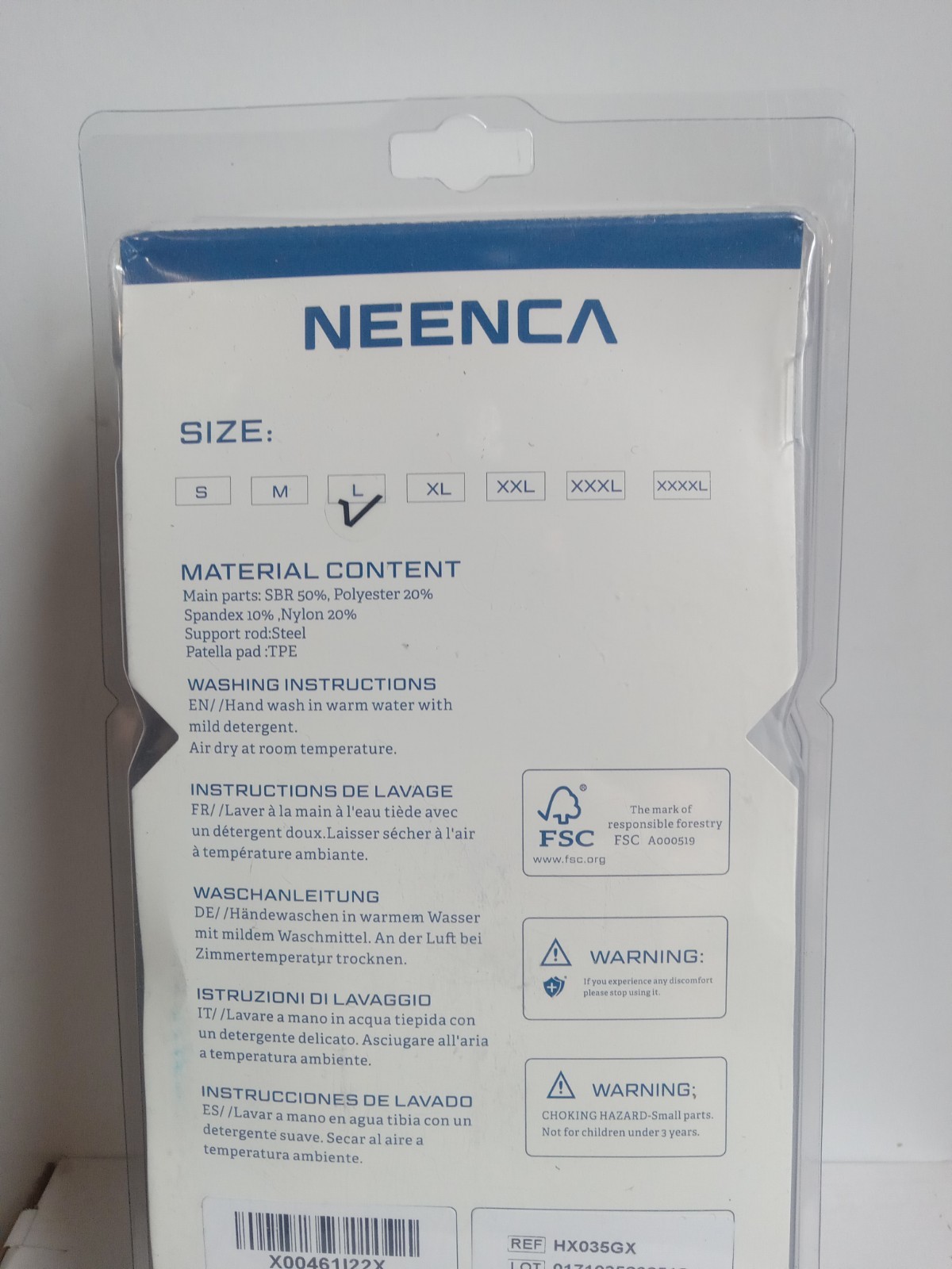 NEENCA Knee Brace HX035 Size Large Hinged Patella Stabilizer Support Sleeve