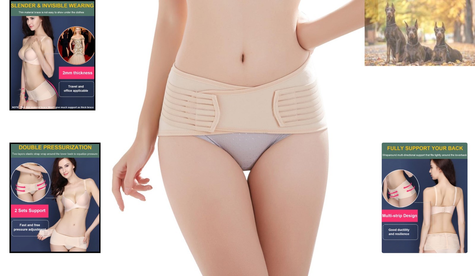Lightweight Adjustable Back Brace for Women – Ultimate Pain Relief in Beige