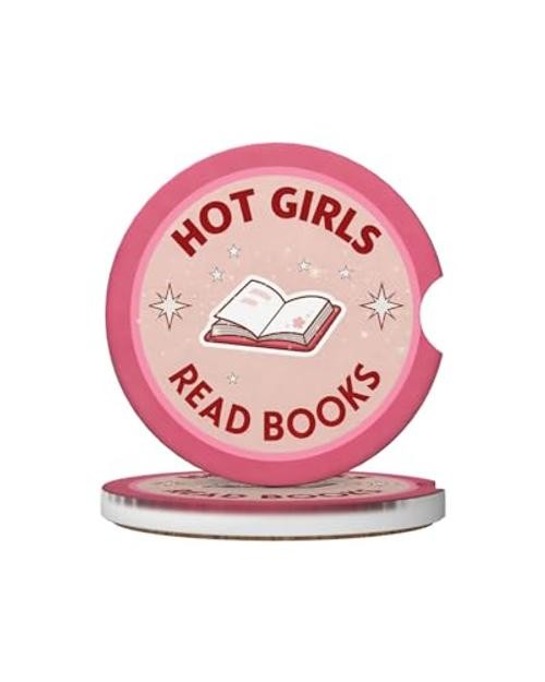 Ceramic Car Cup Coasters 2PCS – | with Cork Back & Finger 2.56inch Hot Girl