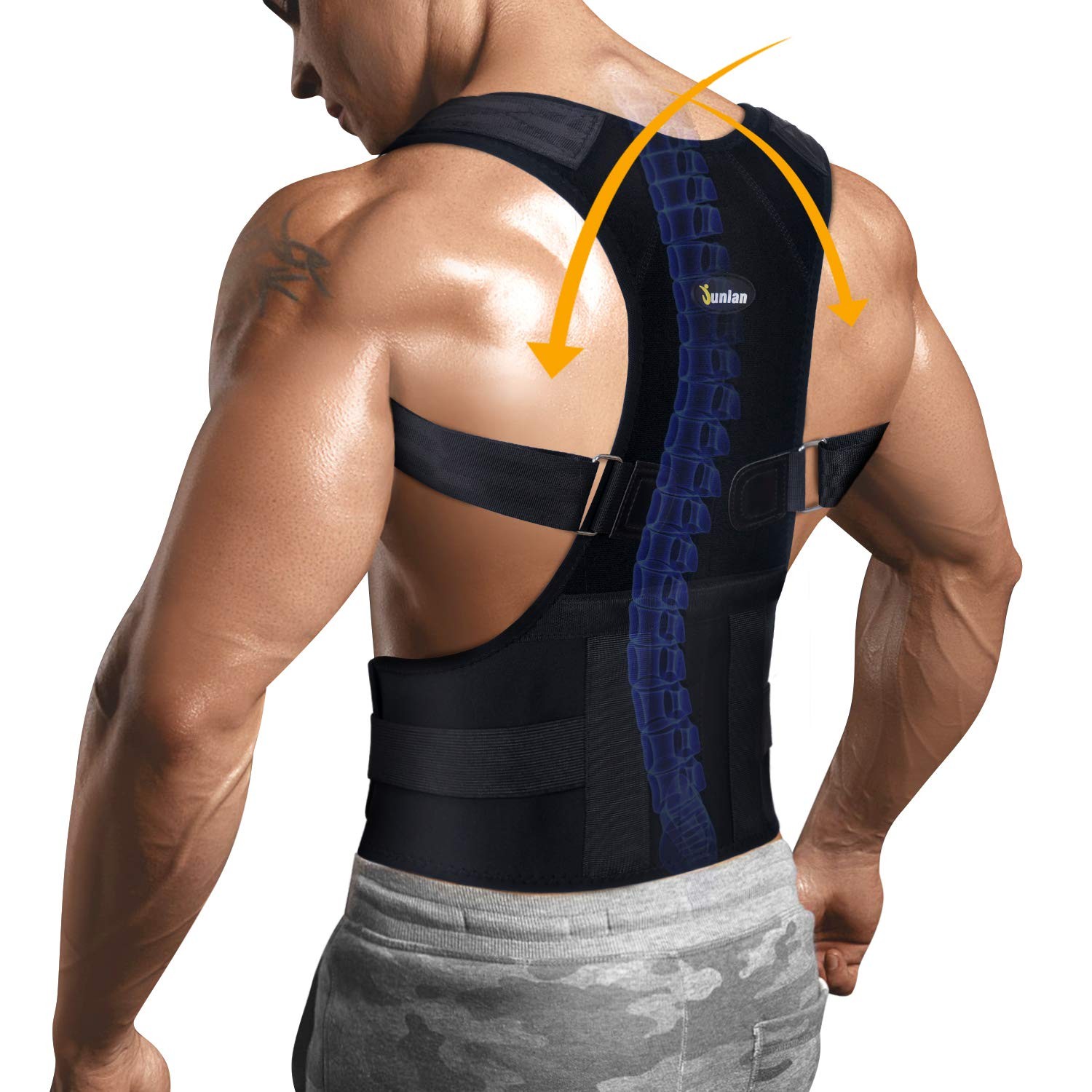 Posture Corrector Upper Back Pain Relief Lumbar Support Adjustable Shoulder L