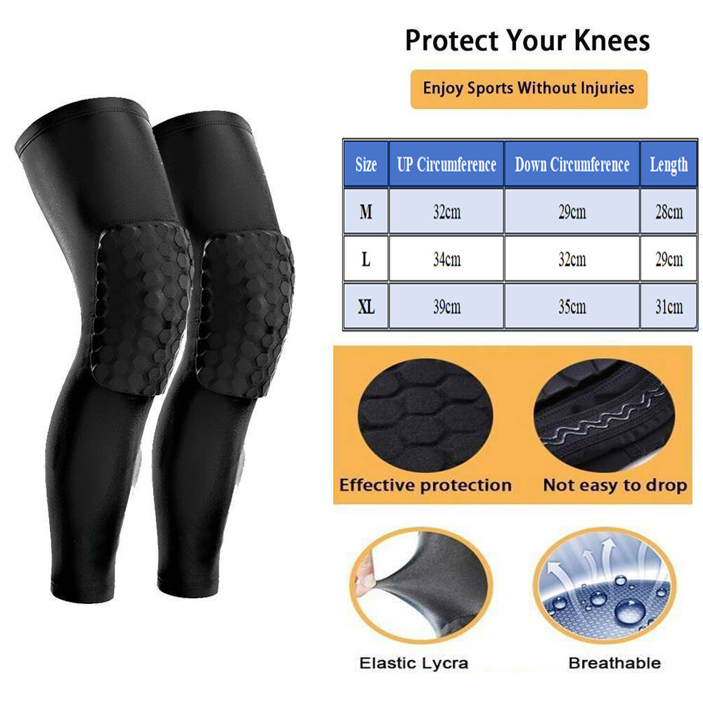 Knee Support Pads Leg Compression Sleeve Honeycomb Protective Guard Sports