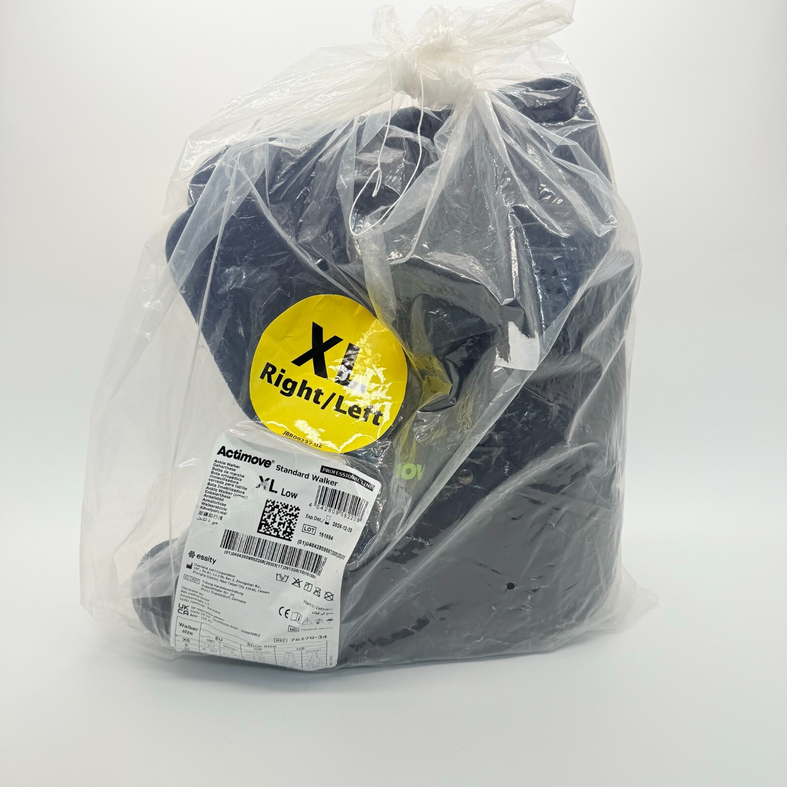 Actimove Standard Walker, Low Post Op – Black XL Extra Large Men 12.5 Women 13.5