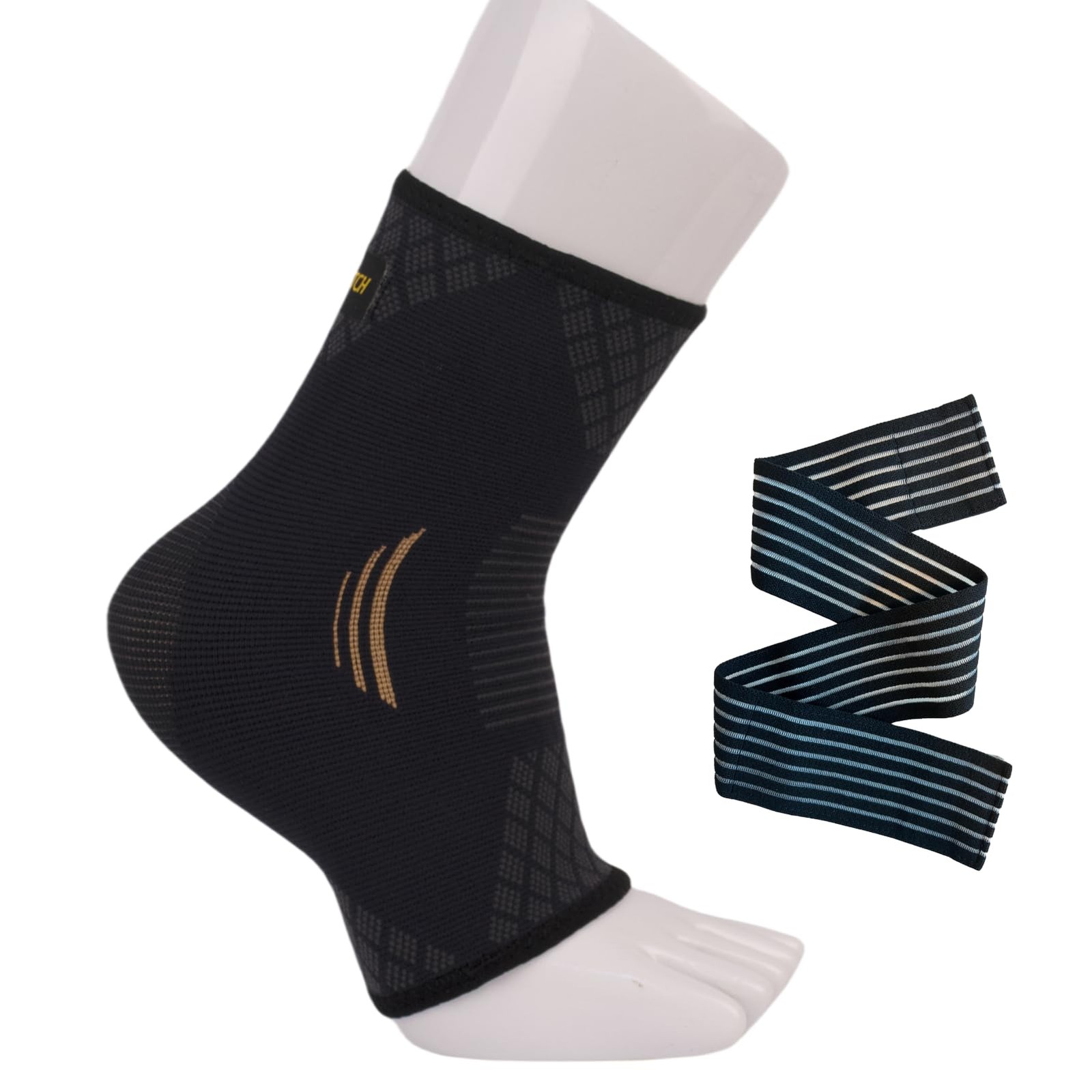 VaStretch Ankle Brace Support and Compression Sleeve with Multifunctional Strap