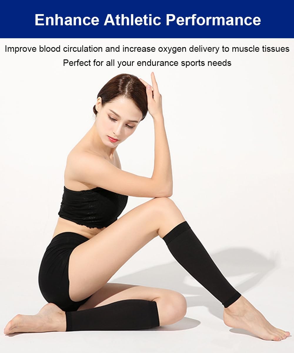 1 Pair Leg Compression Sleeve Calf Compression Sleeve Footless Shin Sleeves, M