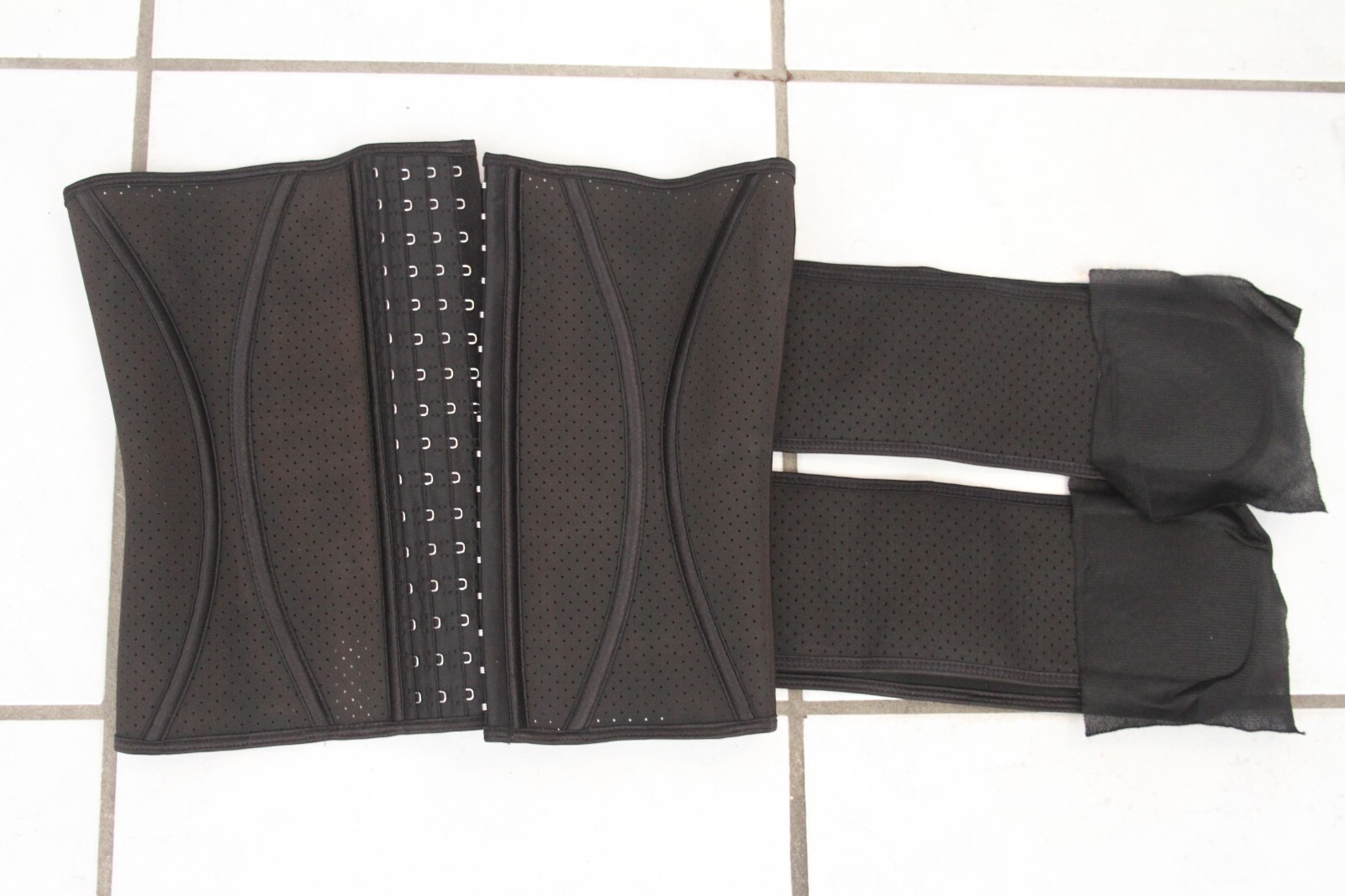 Back Support Belt Lower Lumbar Brace 2 Pull 4 Hook Waist Strap Women Size Small