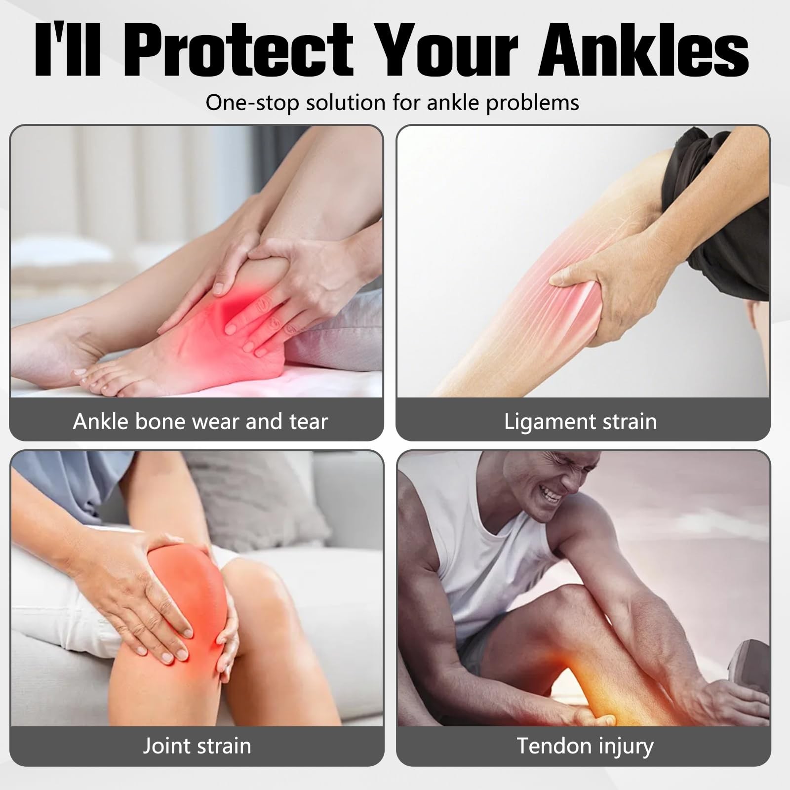 Grenben Gray 2pk Adjustable Ankle Brace