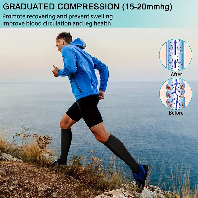 3 PAIR Vital Socks Circulation Recover For Compression Socks 20-30mmHg Men Women