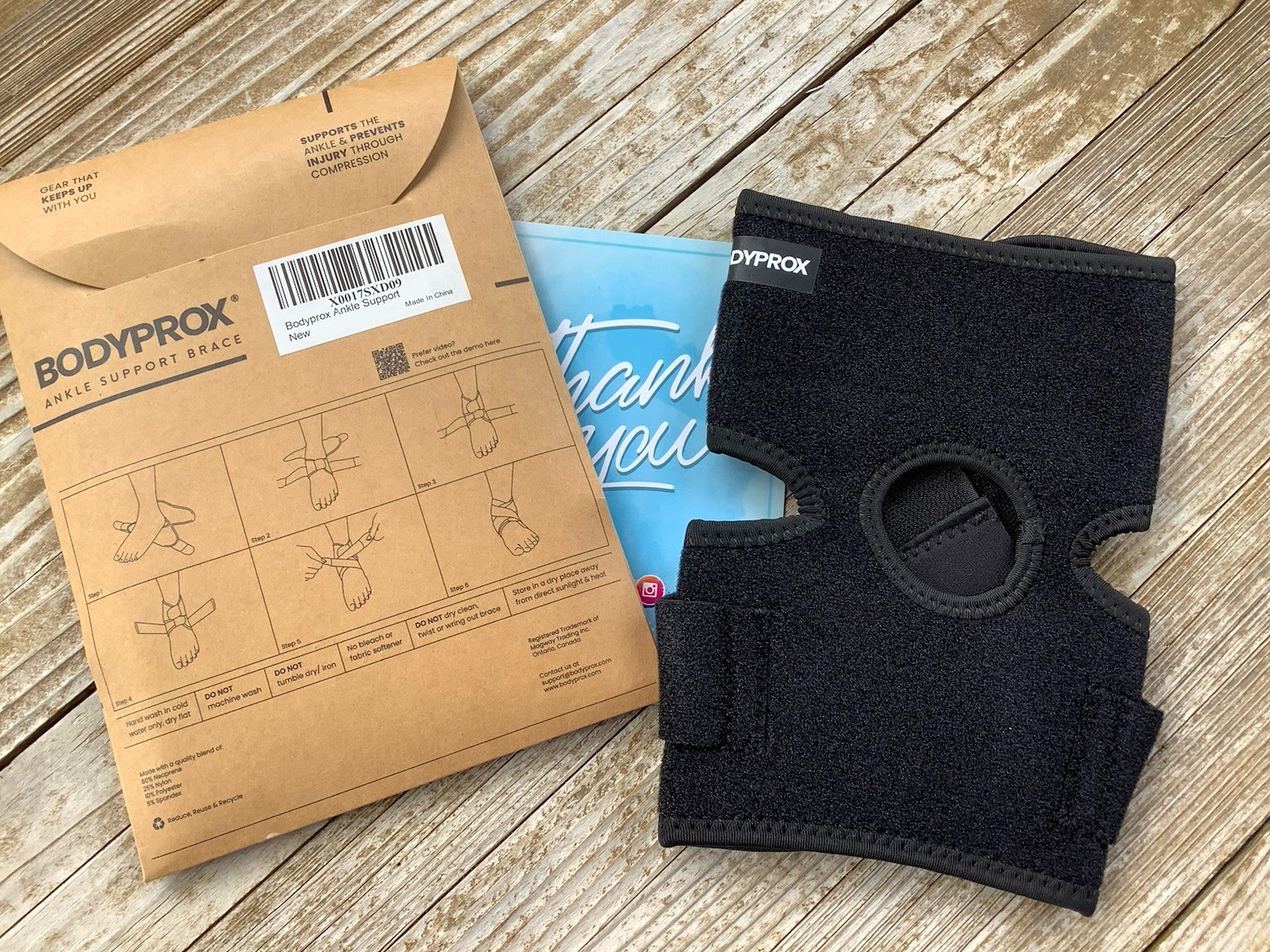 Bodyprox Ankle Support Brace Breathable Neoprene Sleeve Adjustable Wrap