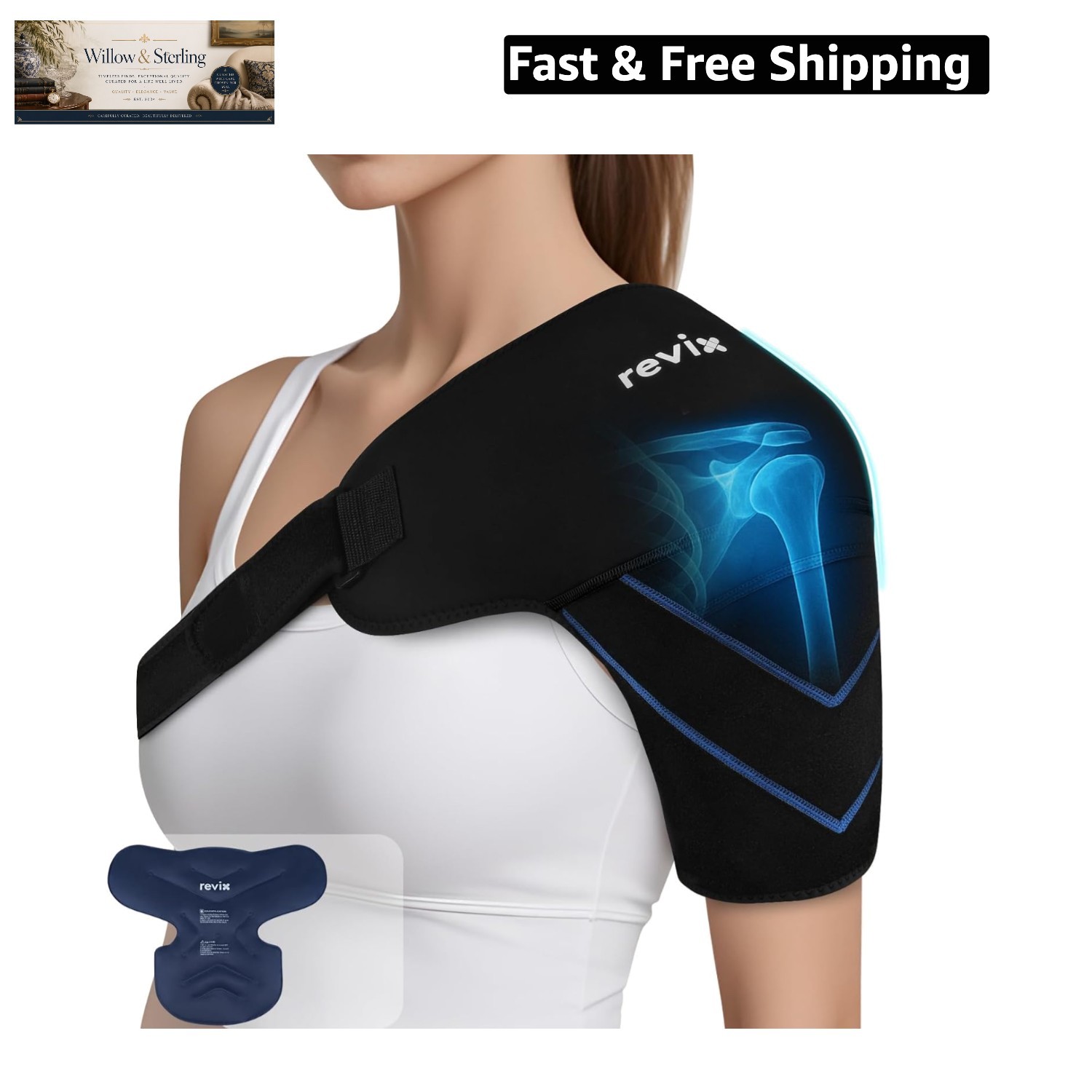 Shoulder Ice Pack Wrap, Ice Shoulder Brace for Rotator Cuff and Arm, Reusable…