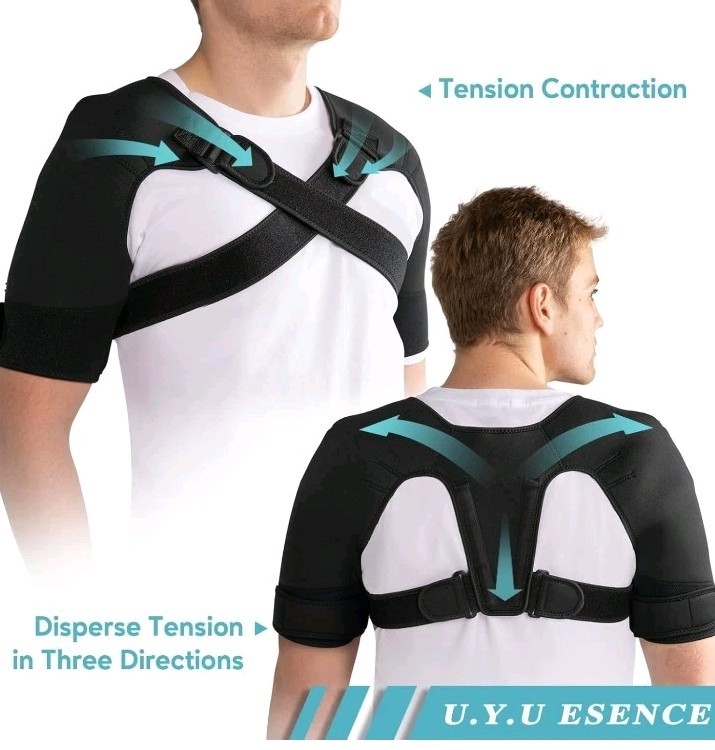 Double Shoulder Brace for & Men,Double Sleeve for Sleeping,Adjustable. S