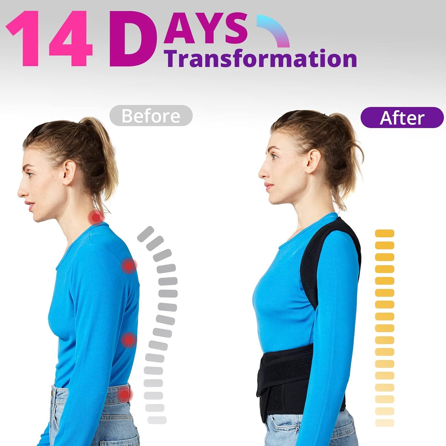 Men Women Posture Corrector for Hunched Back Kyphosis, Compression Fracture Belt