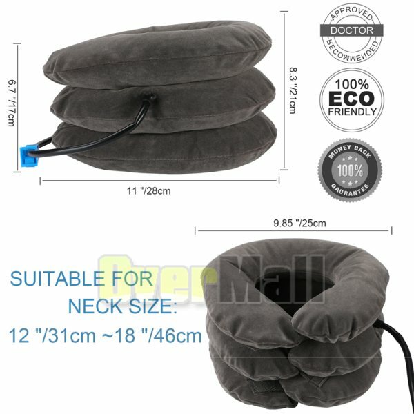 Traction Decompression Device Neck Shoulder Pain Relief Pump Cervical Pillow