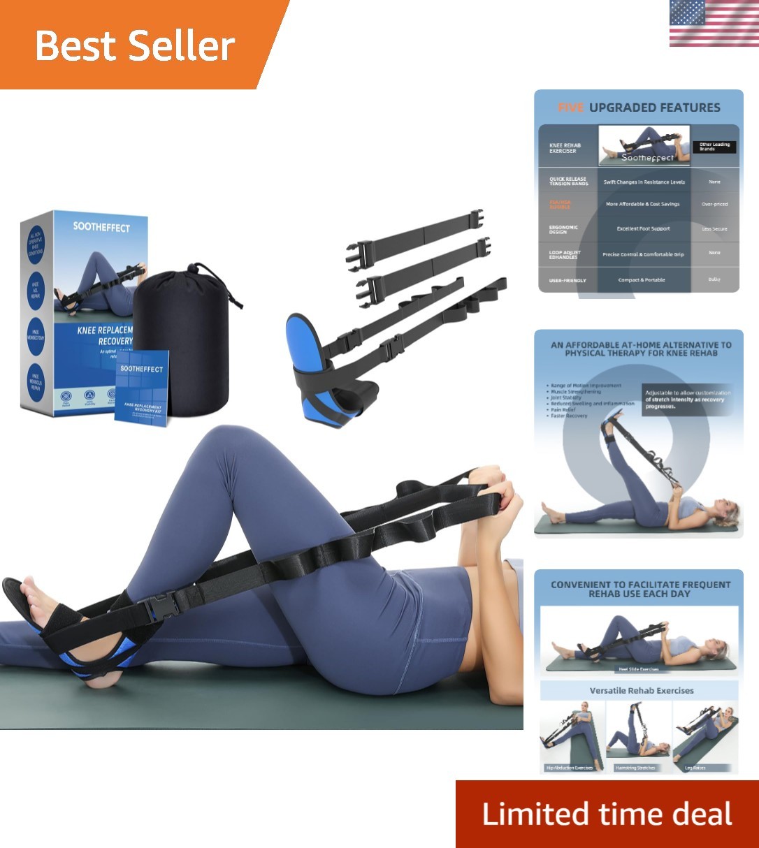 Versatile Knee Rehabilitation Equipment with Dynamic Bands for Pain Relief