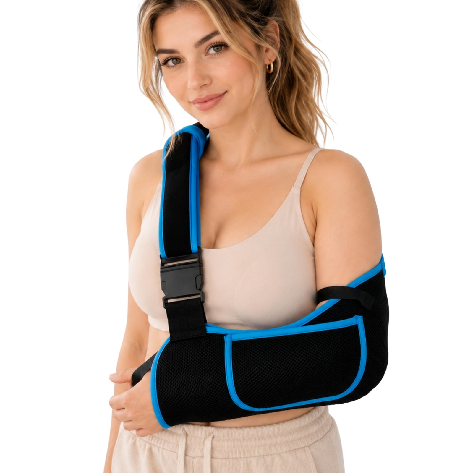 Arm Sling Shoulder Immobilizer Adjustable Brace Rotator Cuff Thumb Loop Adult