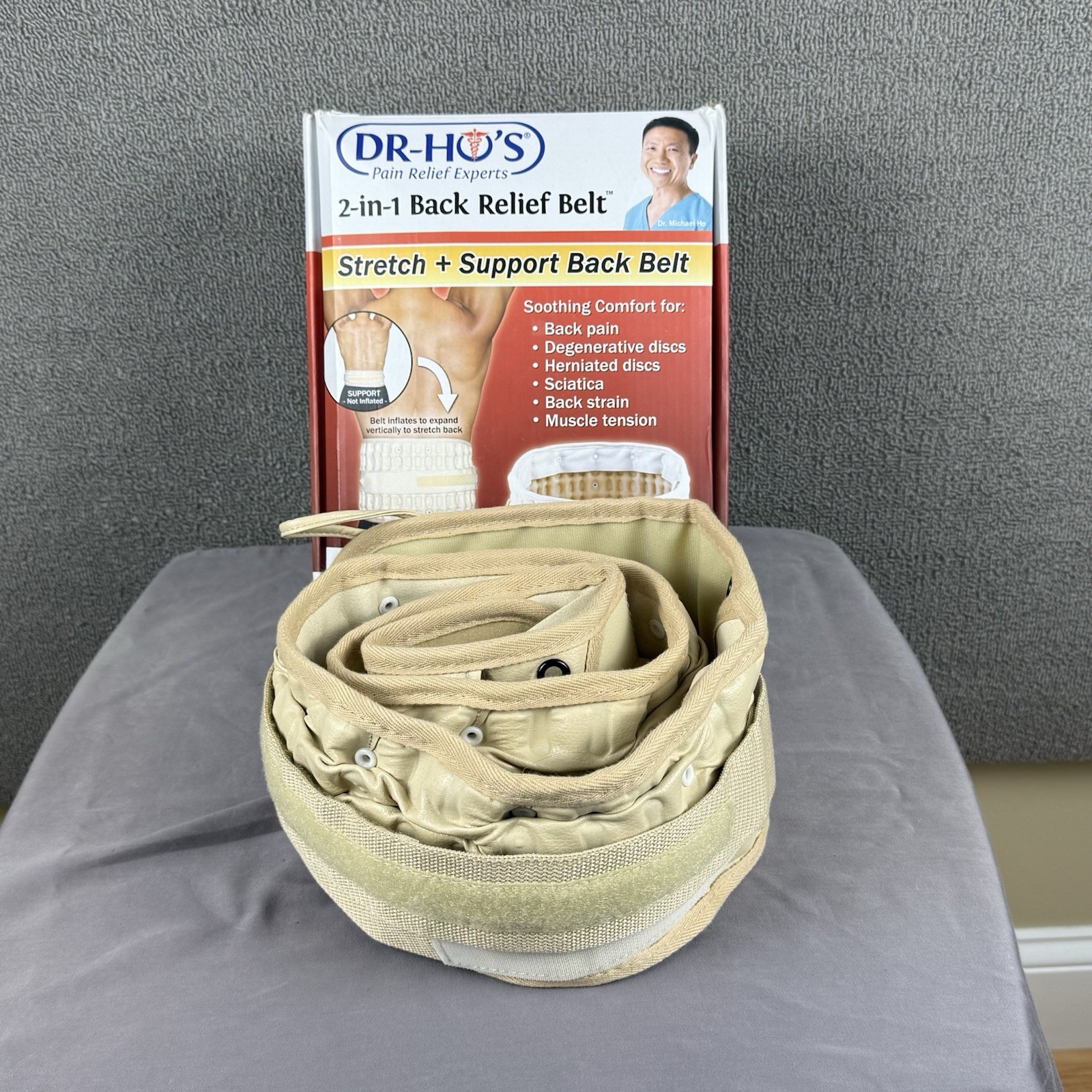 DR-HO’S 2-in-1 Back Relief Belt Stretch & Support, Powered by Air, Size B *READ