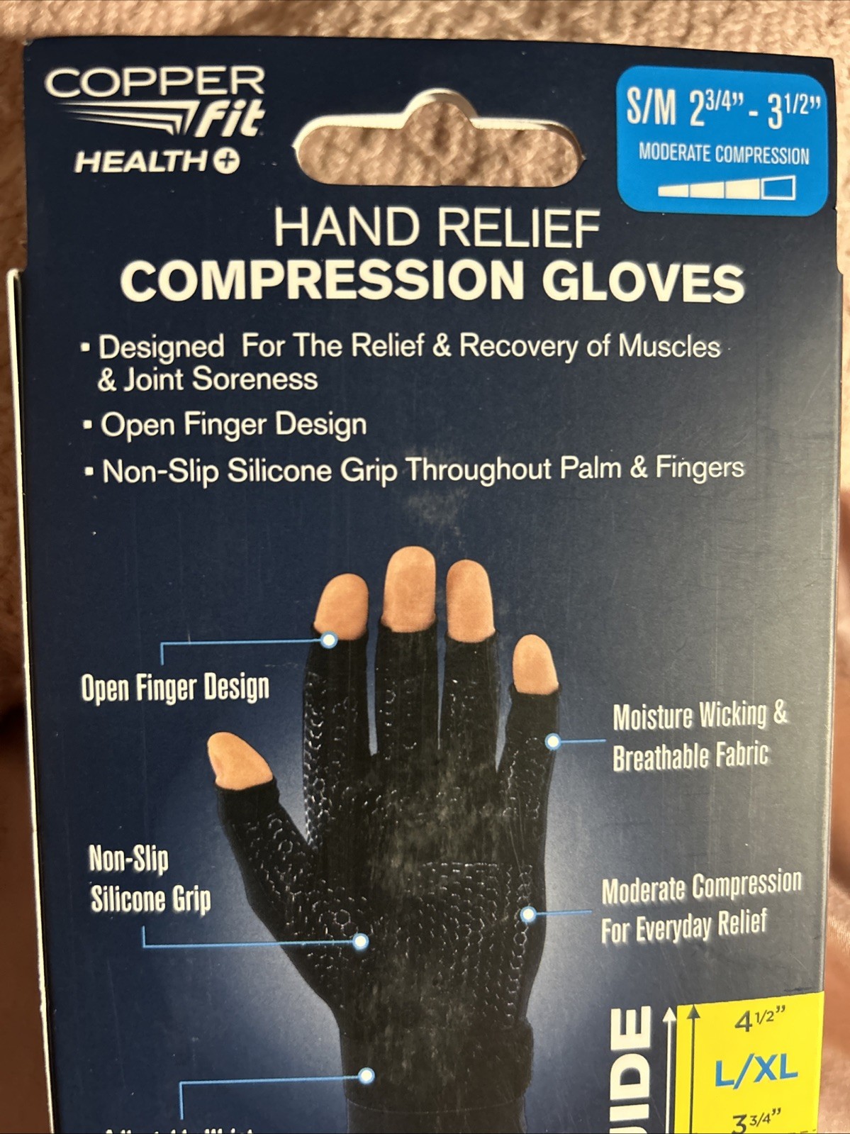 Copper Fit Copper Infused Compression Gloves, Hand Relief S/M Unisex ..B