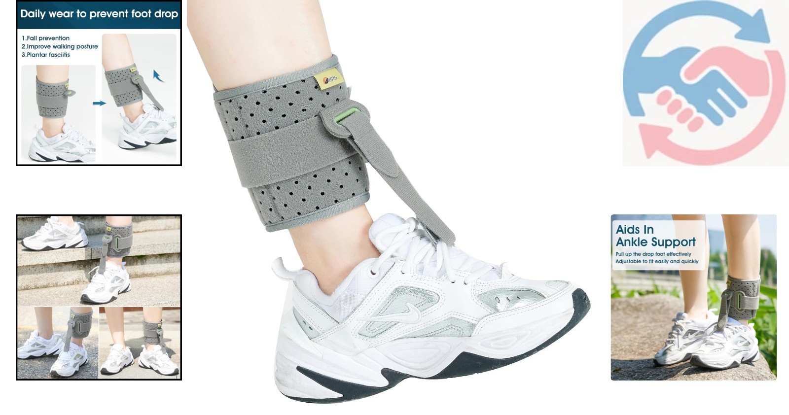 Comfortable Adjustable Ankle Brace for Foot Drop – Fits Both Right/Left Feet