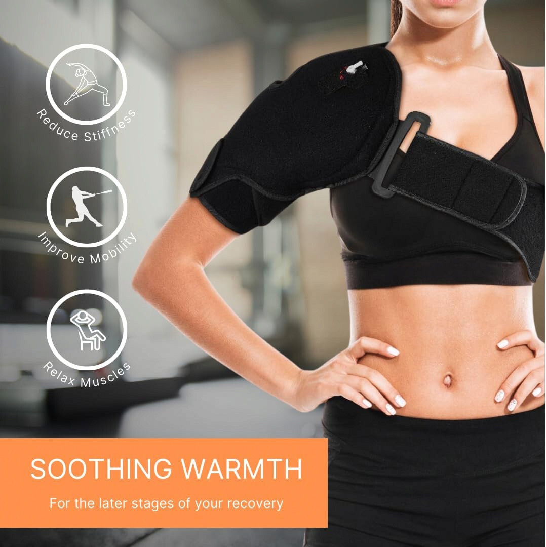 Thermo Active Hot or Cold Therapy Shoulder Ice Pack Wrap, Shoulder Brace