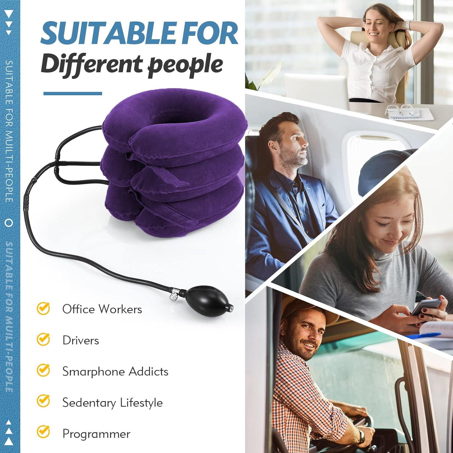 Neck Stretcher, Neck Traction Device for Instant Neck Pain Relief | Adjustable I