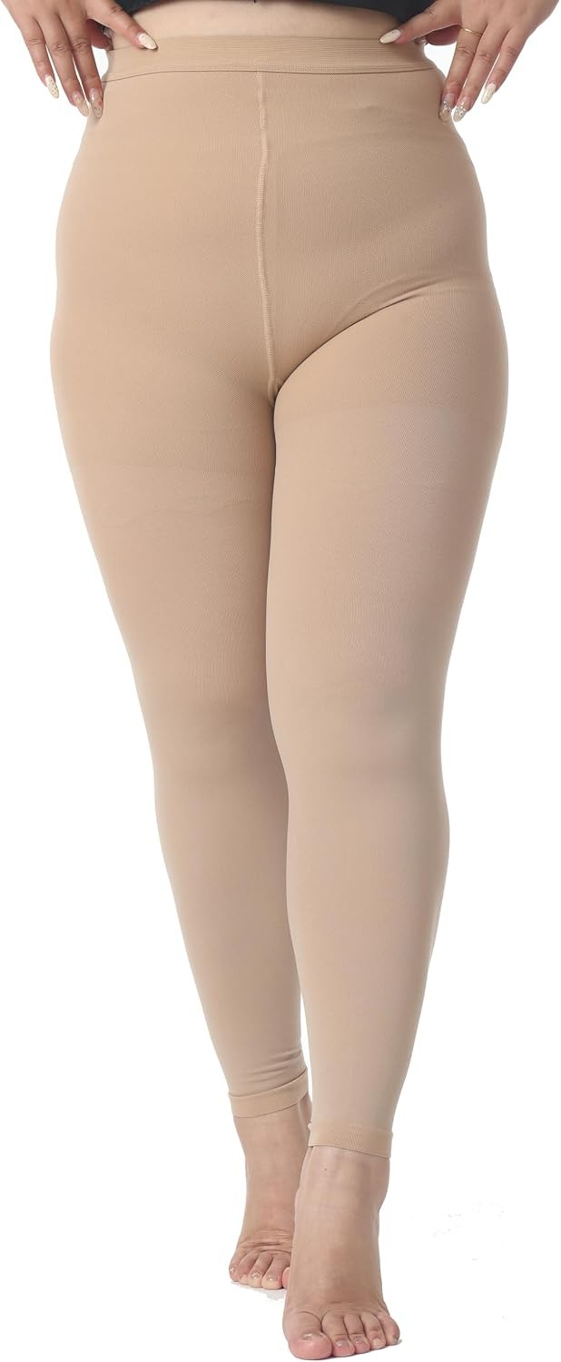 5XL 20-30 mmHg Footless Compression Pantyhose Beige
