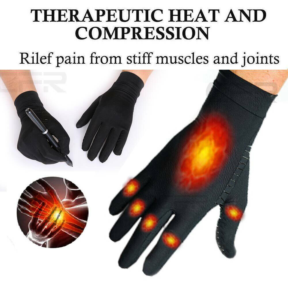 Copper Compression Arthritis Gloves Carpal Tunnel Joint Pain Relief Hand M/L/XL