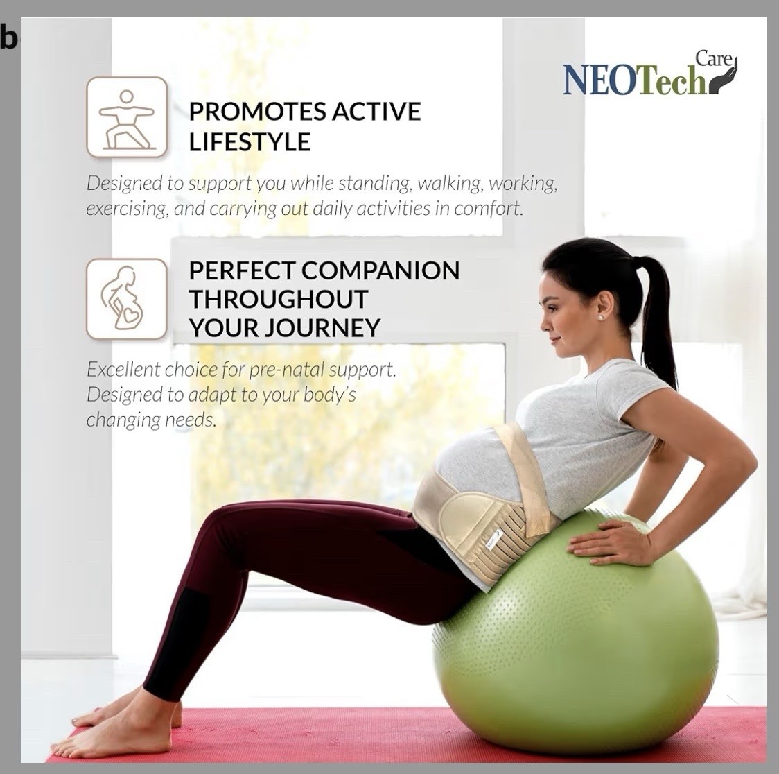 Neotech Care Maternity Pregnancy Support Belt/Brace Back, Abdomen, Belly Band M