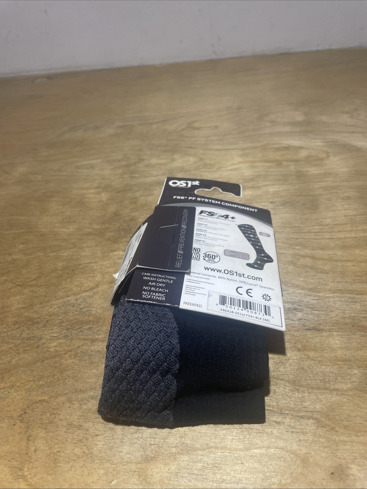 OS1st FS4 Compression Socks – Black, Size Small