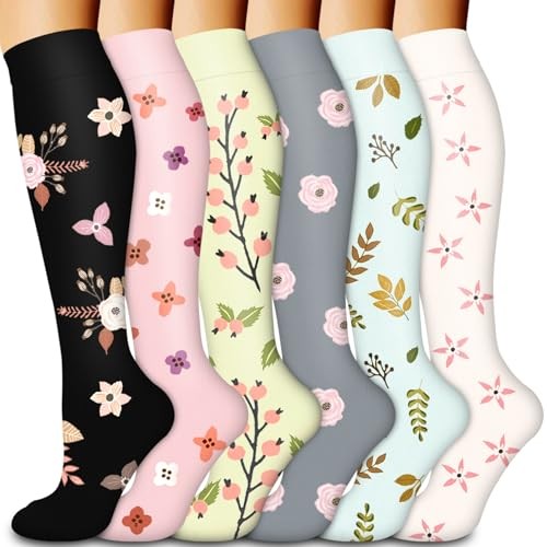 Compression Socks for Women & Men Circulation(6 Small-Medium 01-Assorted28