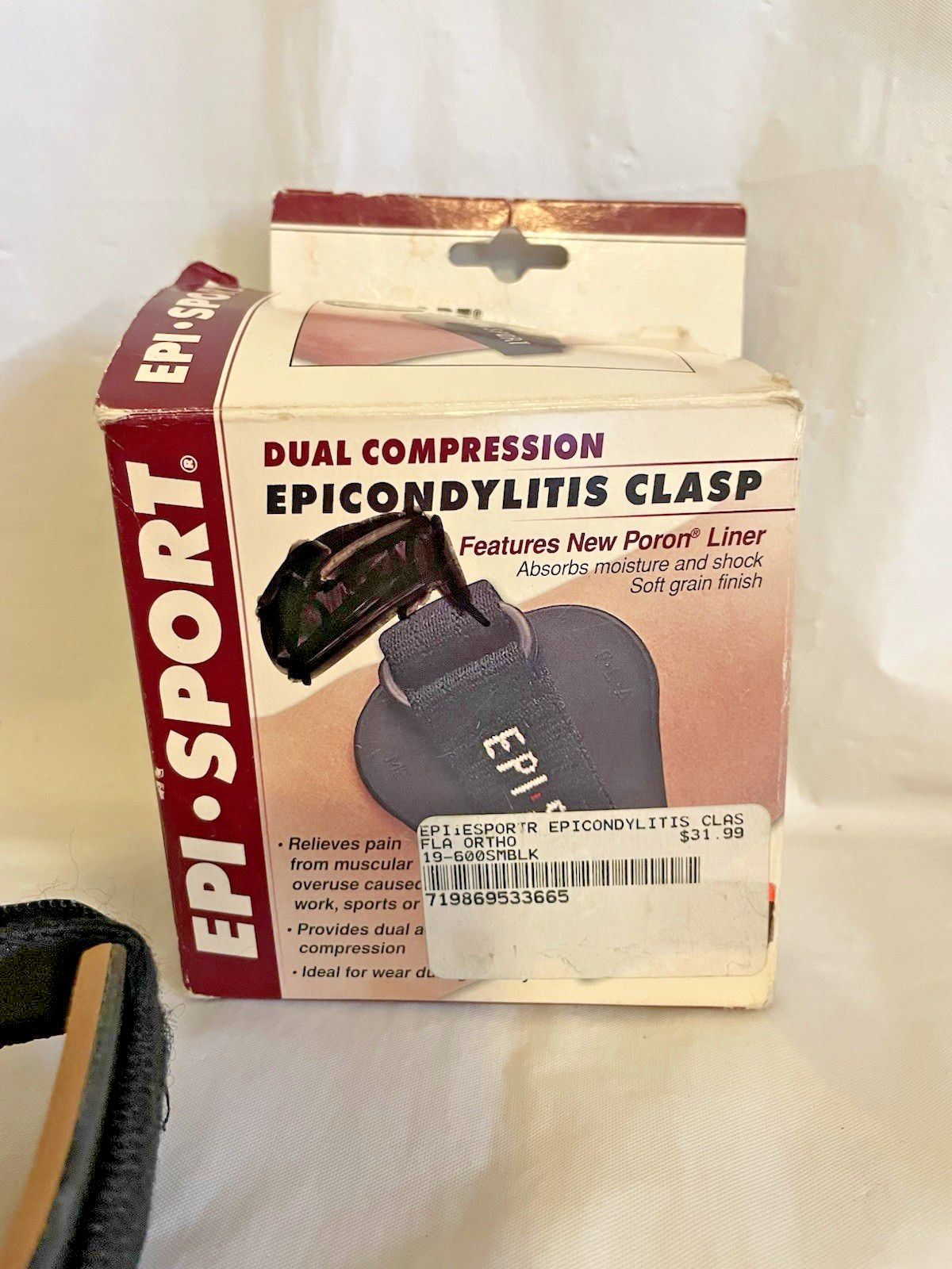 EPI Sport Black Dual Compression Epicondylitis Clasp Elbow Brace Small