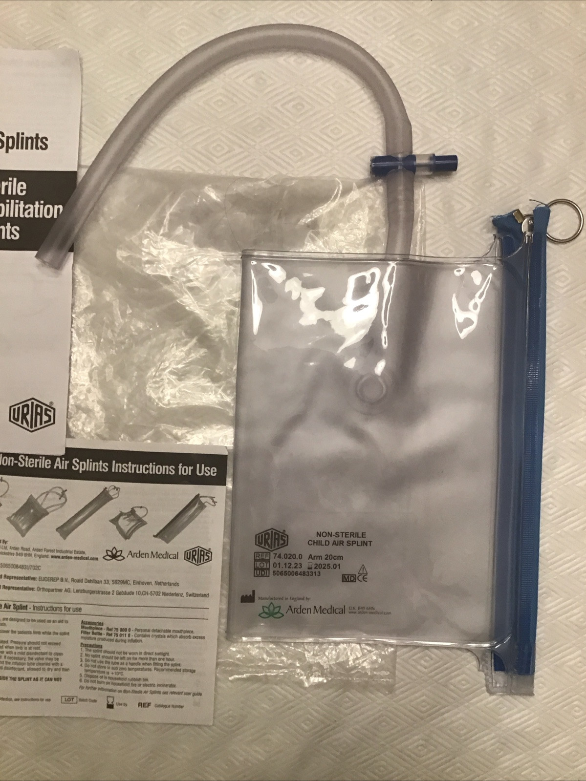 Arden Medical Non-Sterile Child Air Splint Arm 20cm NWOB