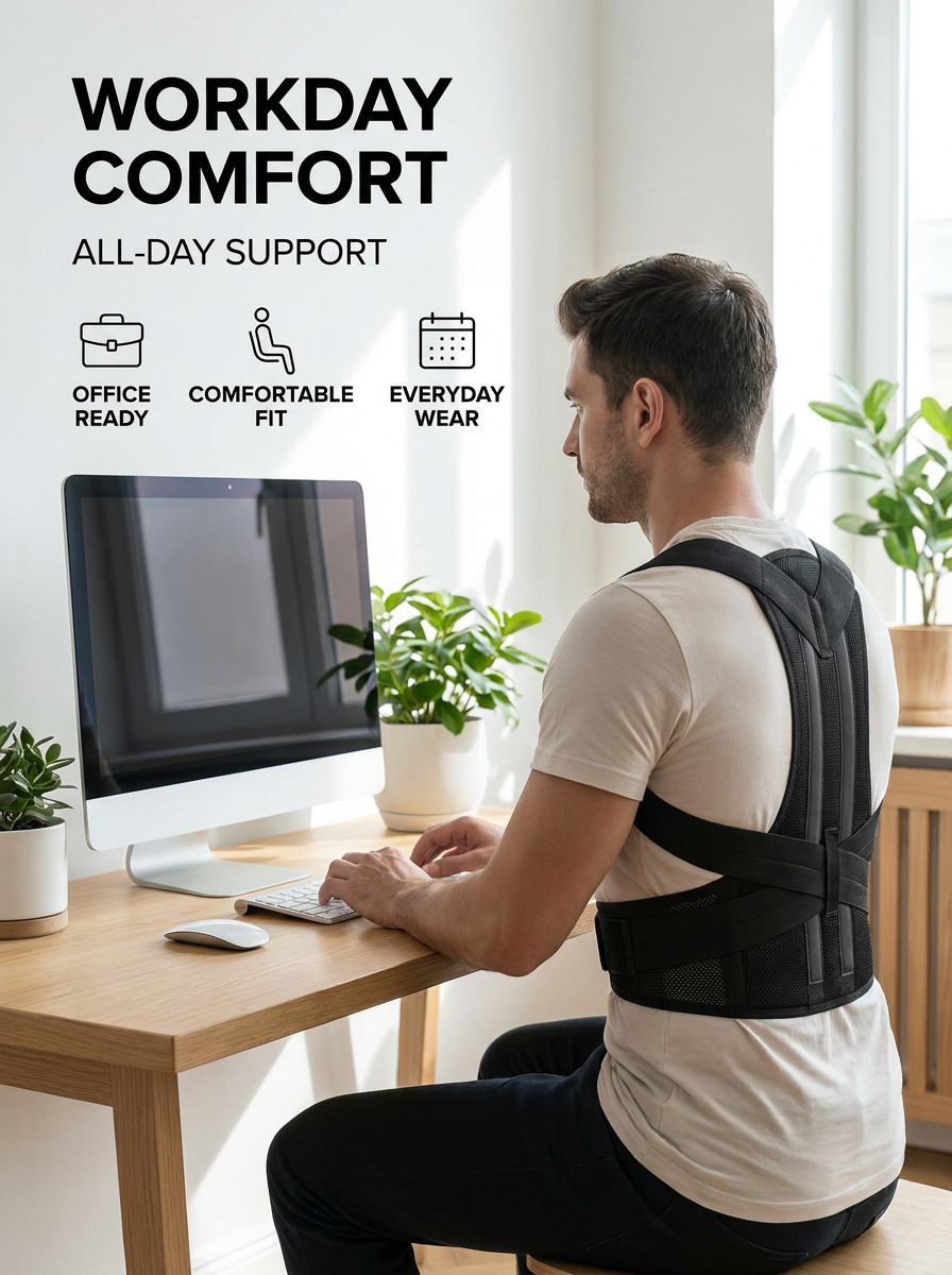 Posture Corrector Adjustable Back Brace Shoulder Support Back Straightener M