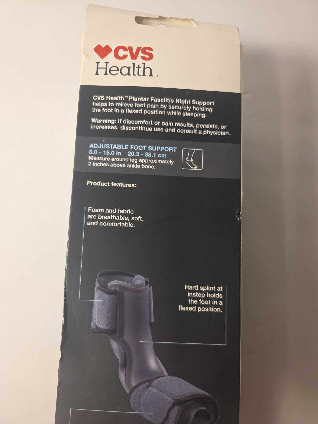 CVS Health – Firm Support – Foot Plantar Fasciitis Night Support – One Size