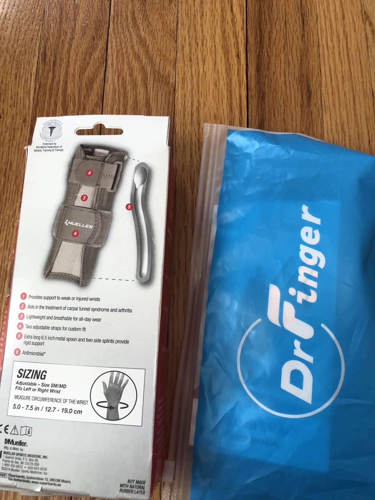 Mueller Wrist Stabilizer & Dr Finger Thumb Brace Adult Small/Medium New
