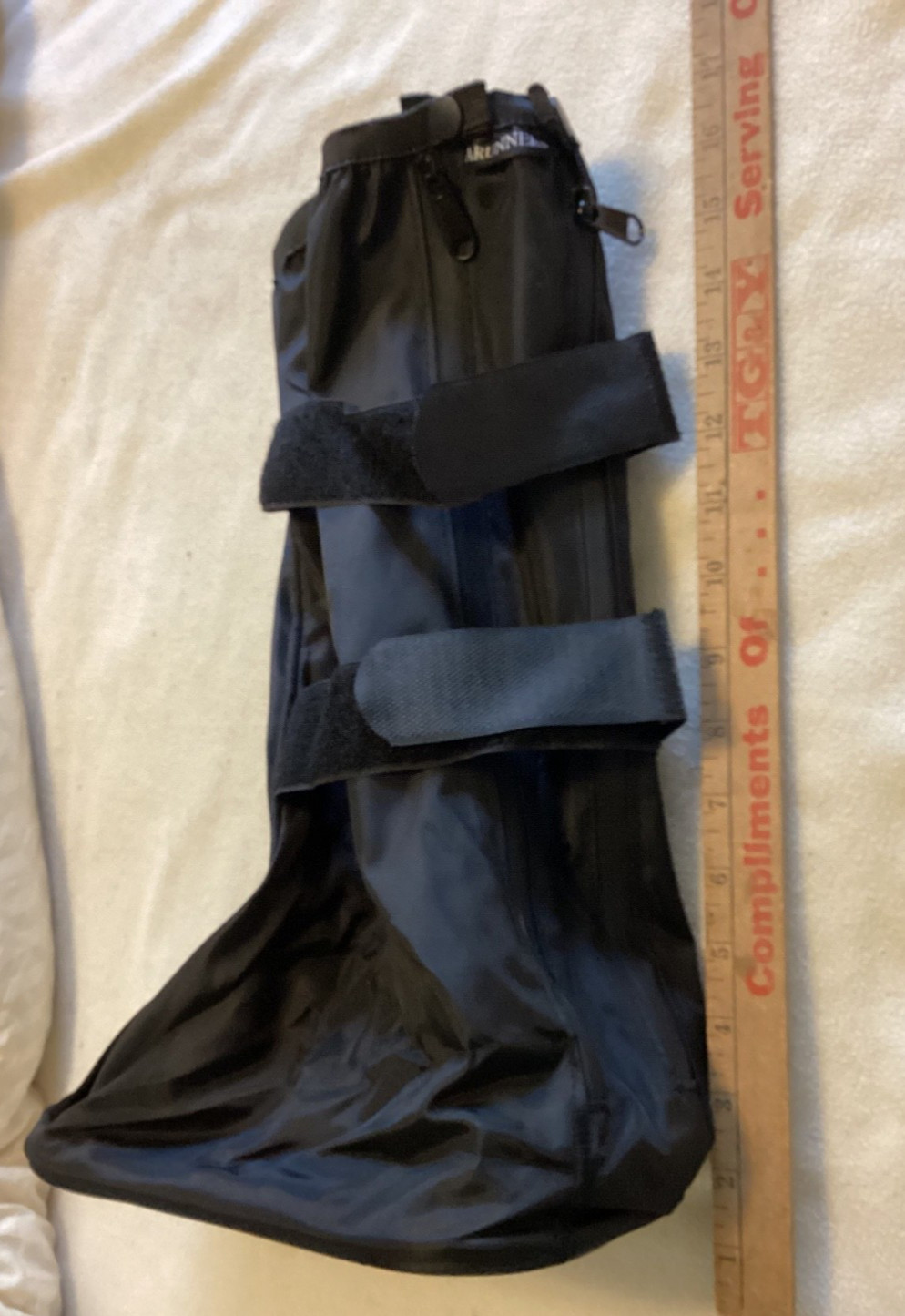 ARUNNERS Medical Walking Boot Cover,Sole Zippers Easy On/Off Small, Tall, Black